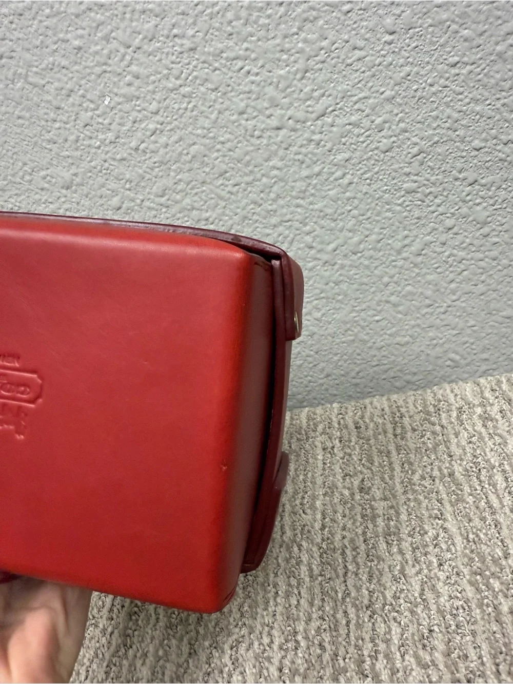 RARE Vintage Coach Bleeker Chilli Red Leather Decorative Box